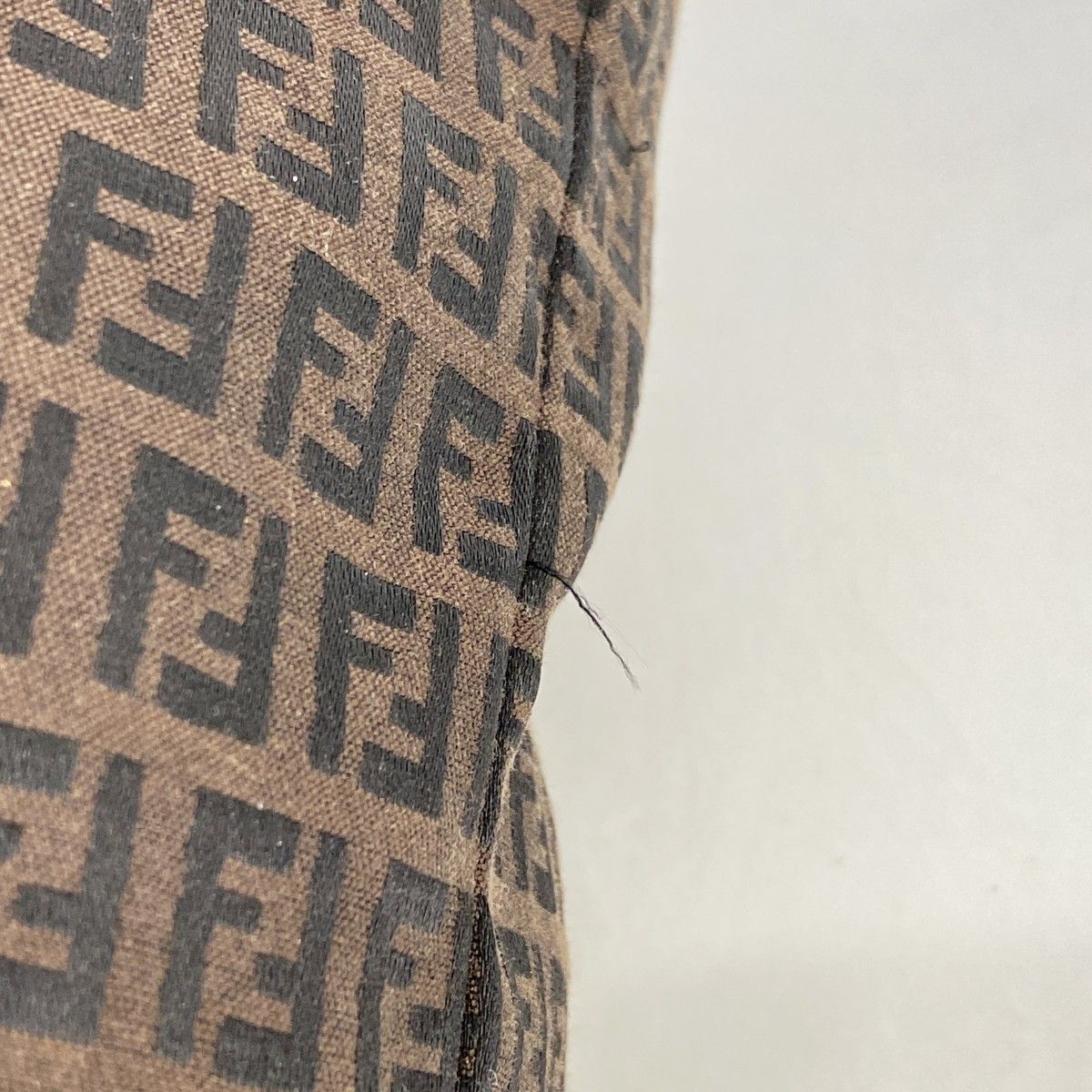 Fendi Tote Zucchino Nylon Canvas Brown Pink Gold — view 7