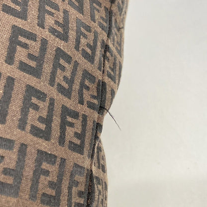 Fendi Tote Zucchino Nylon Canvas Brown Pink Gold — view 7