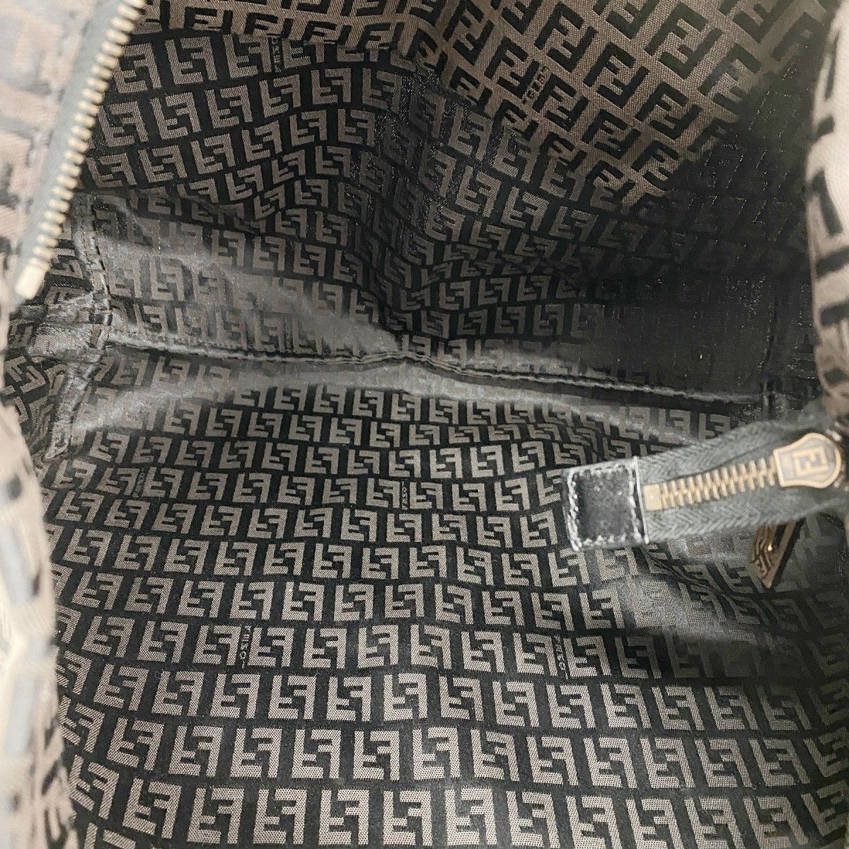 Fendi Tote Zucchino Nylon Canvas Brown Pink Gold — view 4