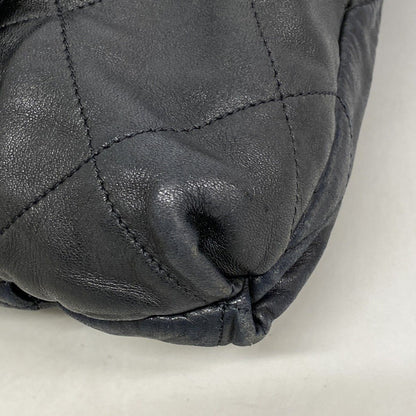 Chanel Shoulder Bag Quilted Lambskin Black Silver — view 6
