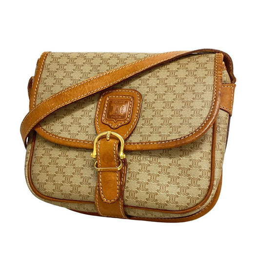 Celine Shoulder Bag Macadam Beige Gold