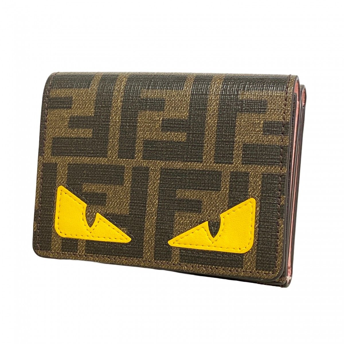 Fendi Trifold Wallet Zucca Mon Star Brown Gold