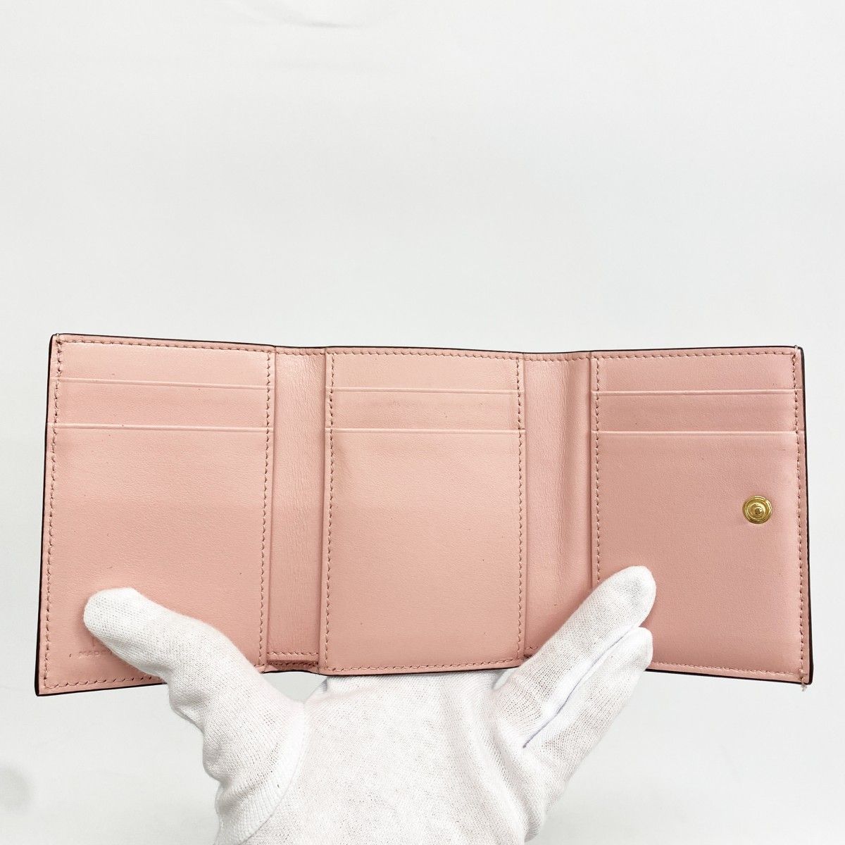Fendi Trifold Wallet Zucca Mon Star Brown Gold — view 6
