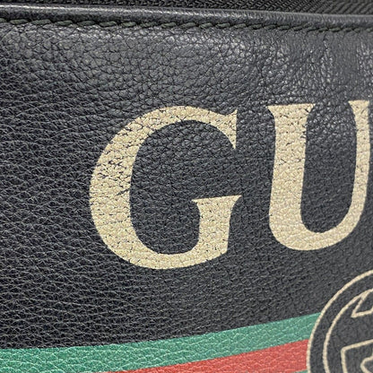 Gucci Waist Bag Leather Black Gold — view 6