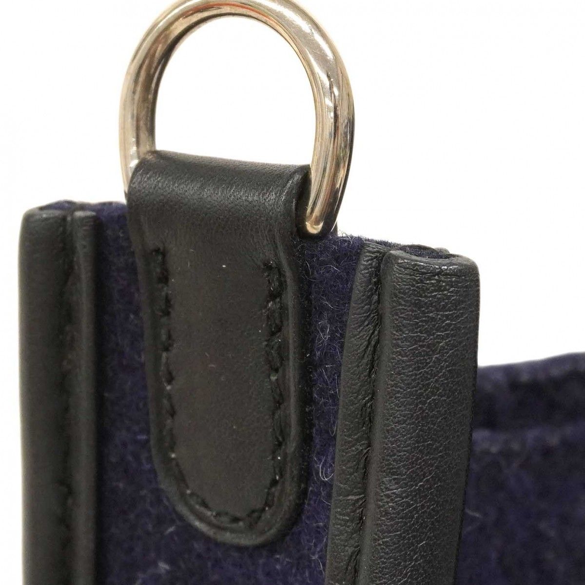 Hermes Shoulder Bag Evelyne TPM Felt Navy Silver — view 7