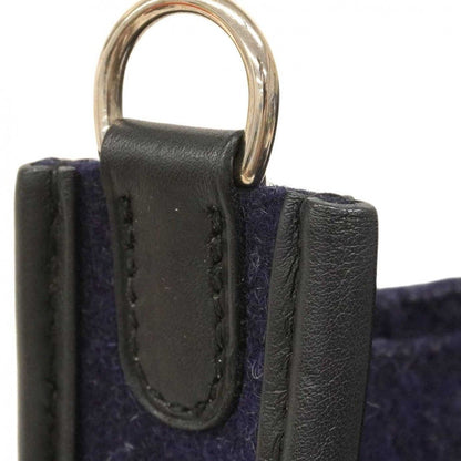 Hermes Shoulder Bag Evelyne TPM Felt Navy Silver — view 7