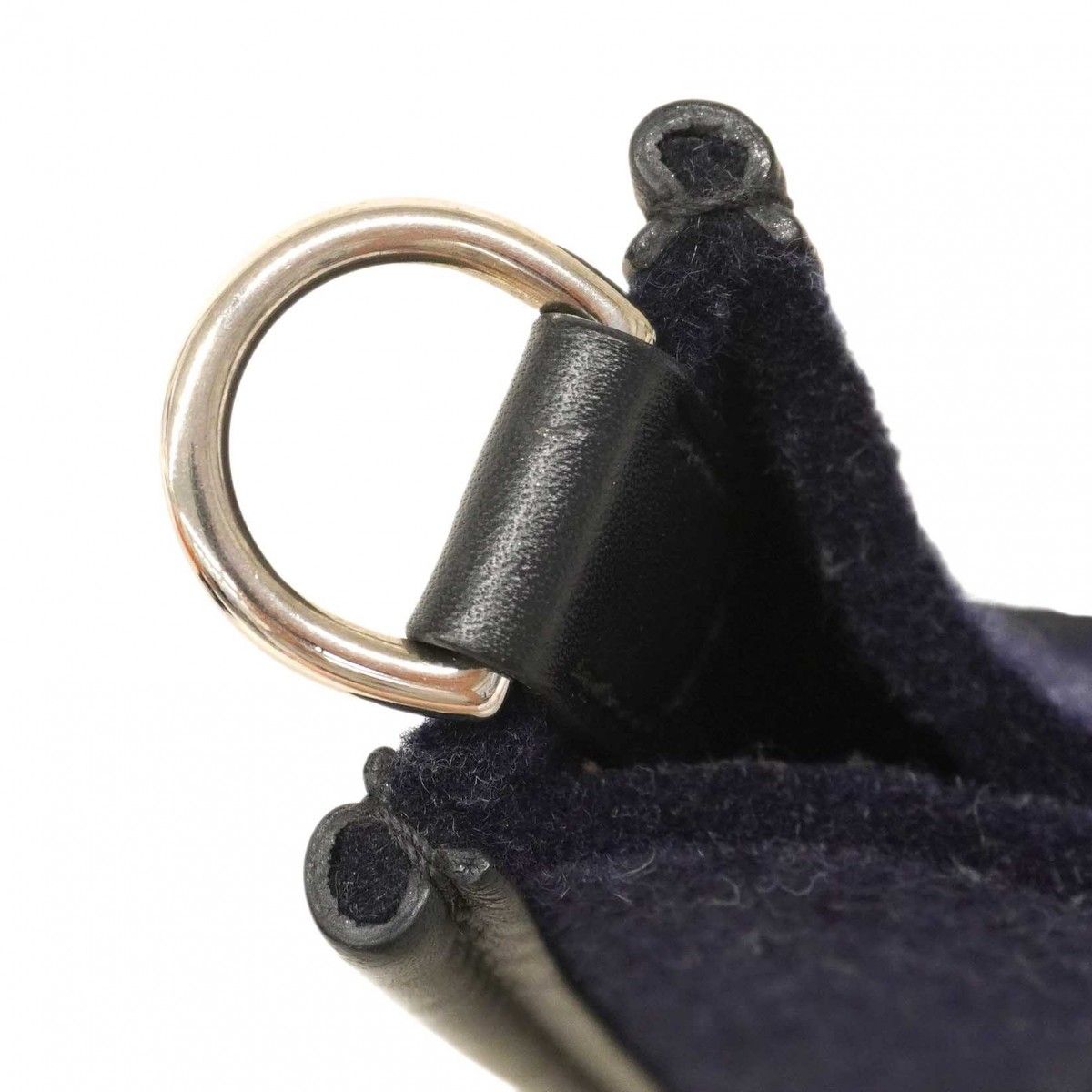 Hermes Shoulder Bag Evelyne TPM Felt Navy Silver — view 6