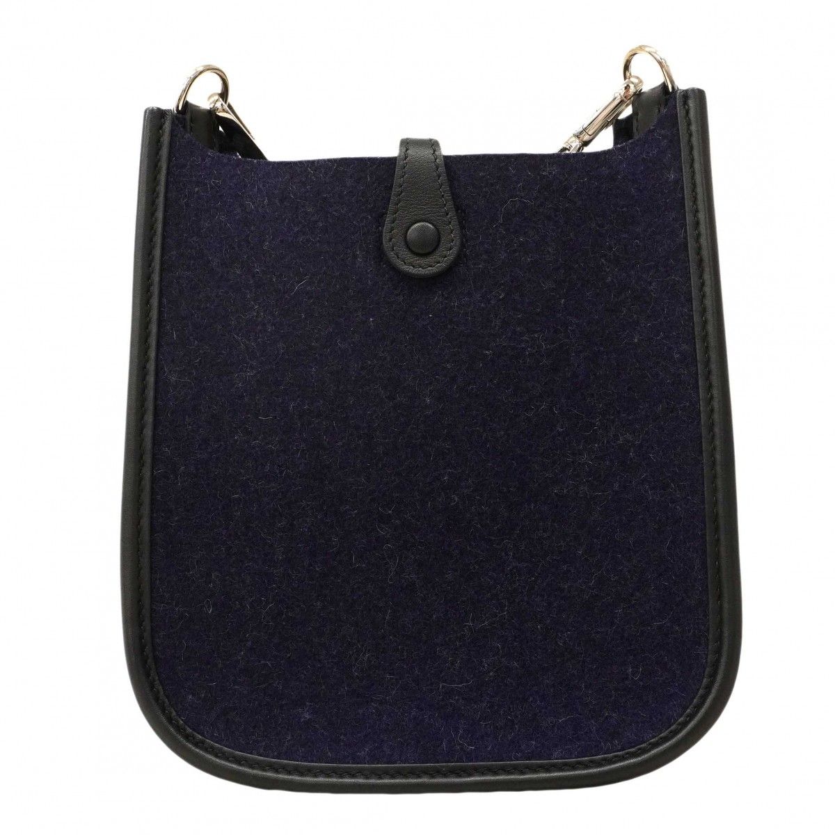 Hermes Shoulder Bag Evelyne TPM Felt Navy Silver — view 9