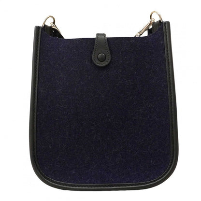 Hermes Shoulder Bag Evelyne TPM Felt Navy Silver — view 9
