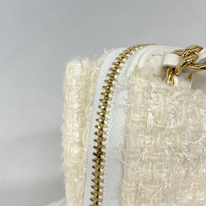 Chanel Shoulder Wallet Tweed Ivory Gold — view 6