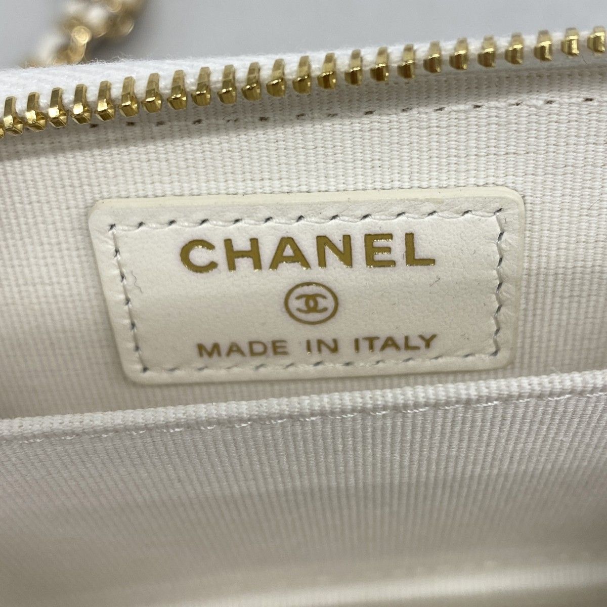 Chanel Shoulder Wallet Tweed Ivory Gold — view 5