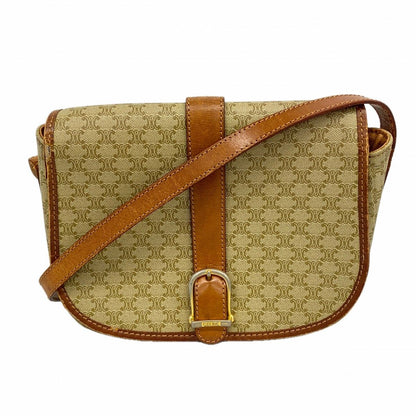 Celine Shoulder Bag Macadam Beige Gold