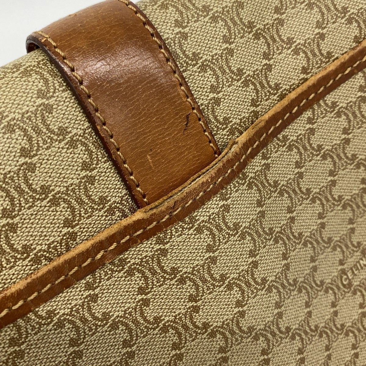 Celine Shoulder Bag Macadam Beige Gold — view 8