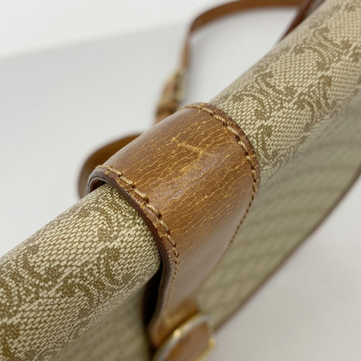 Celine Shoulder Bag Macadam Beige Gold — view 9