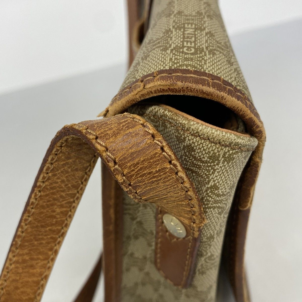 Celine Shoulder Bag Macadam Beige Gold — view 7