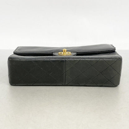 Chanel Shoulder Bag Quilted Lambskin Black Gold — view 3