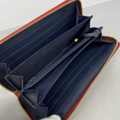 Gucci Wallet GG Supreme Sherry Line Navy Red Gold — view 3
