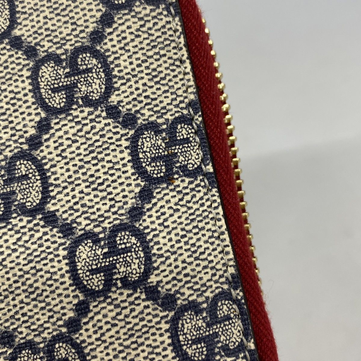 Gucci Wallet GG Supreme Sherry Line Navy Red Gold — view 8