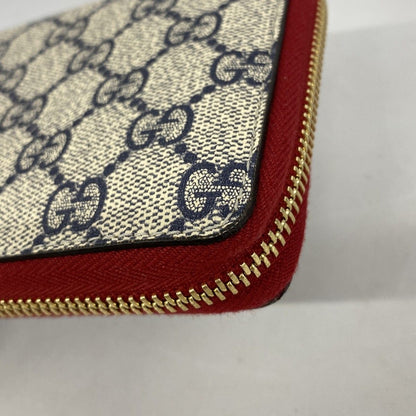 Gucci Wallet GG Supreme Sherry Line Navy Red Gold — view 6