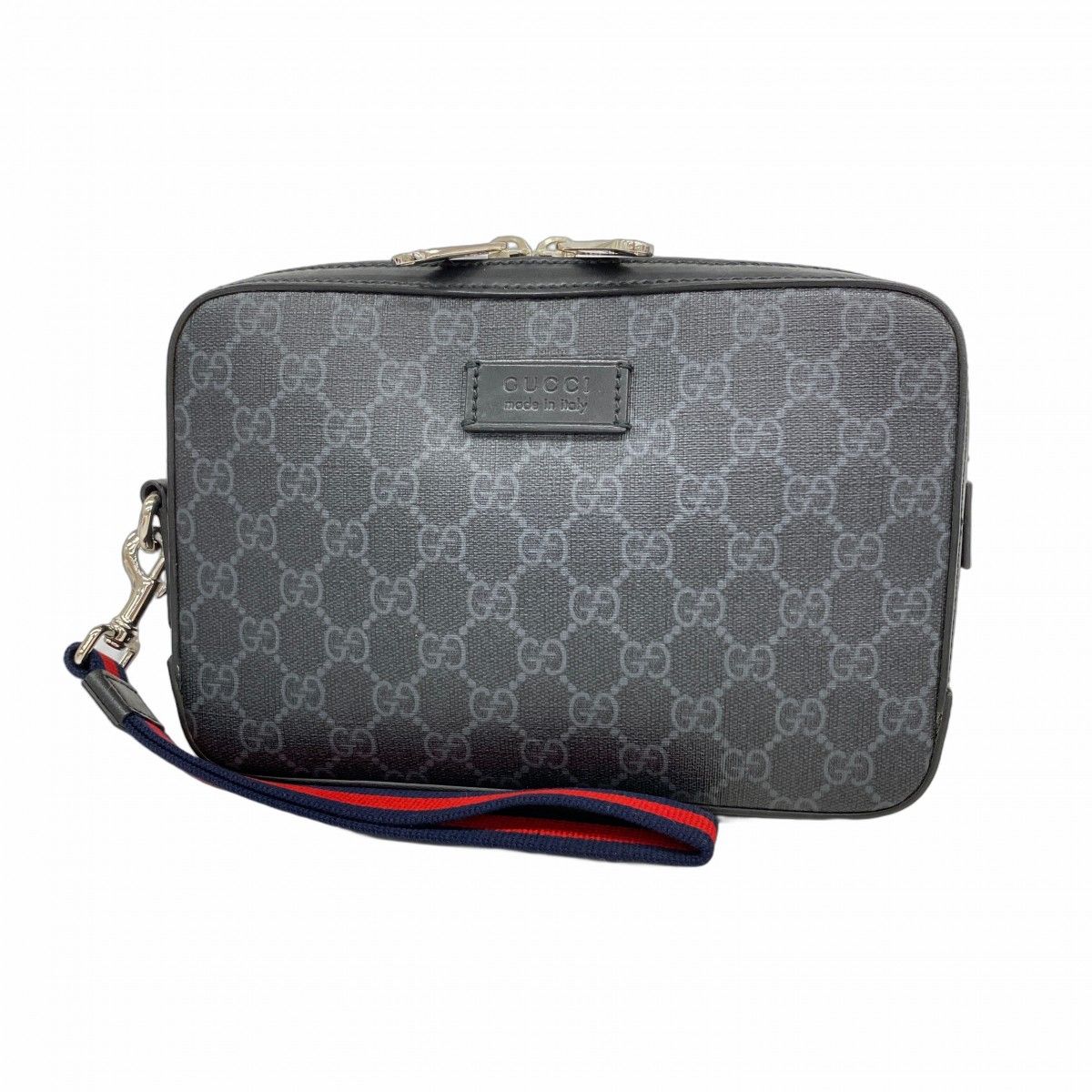 Gucci Clutch GG Supreme Black Silver