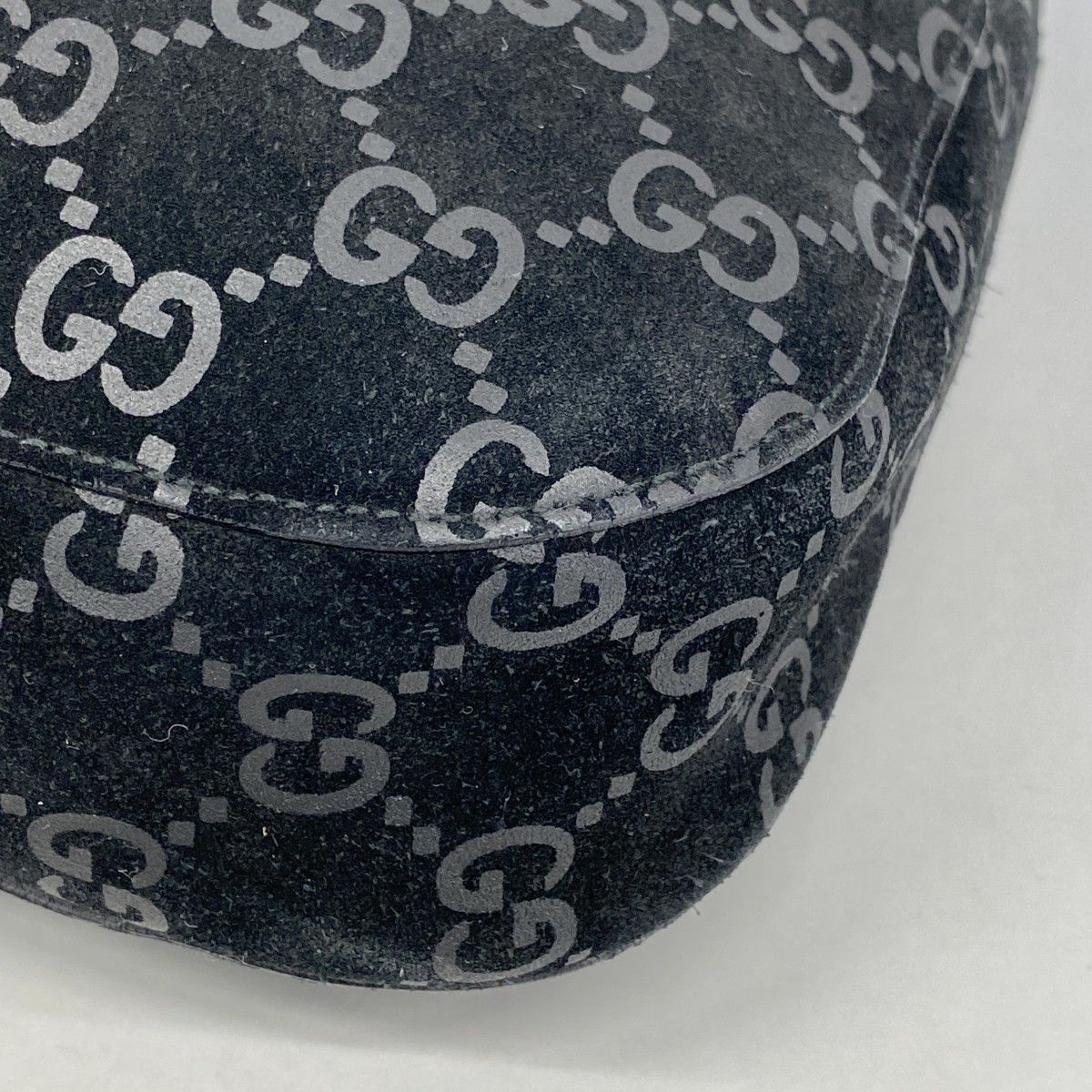Gucci Shoulder Bag 001 Suede Black Gray Silver — view 6