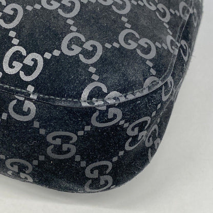 Gucci Shoulder Bag 001 Suede Black Gray Silver — view 6
