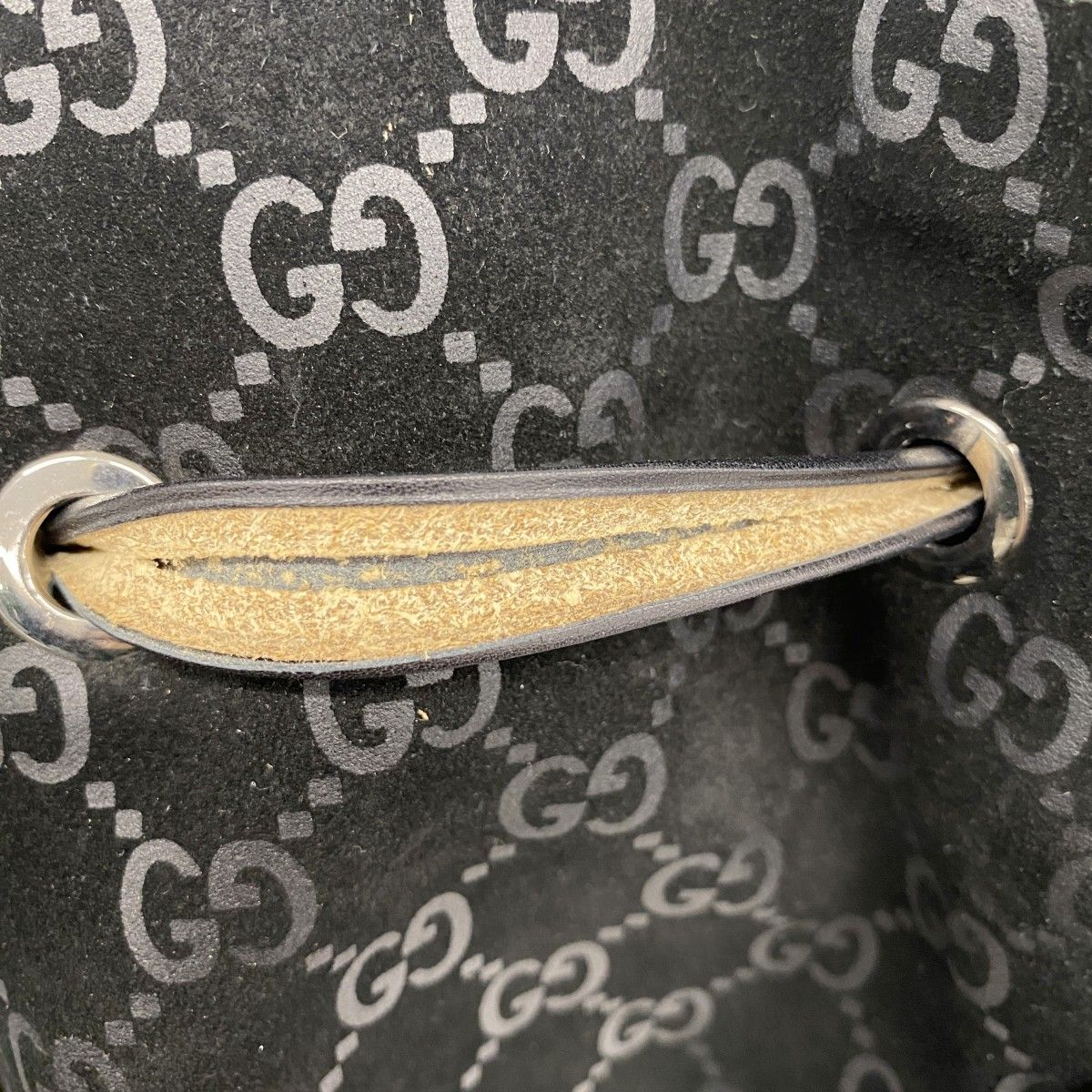 Gucci Shoulder Bag 001 Suede Black Gray Silver — view 8