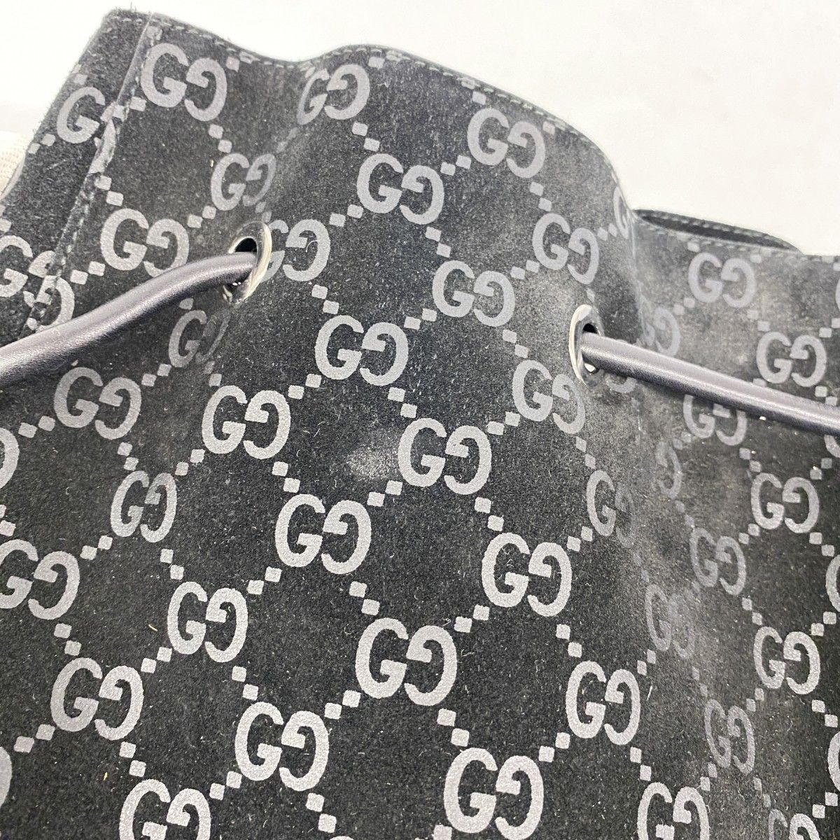 Gucci Shoulder Bag 001 Suede Black Gray Silver — view 7
