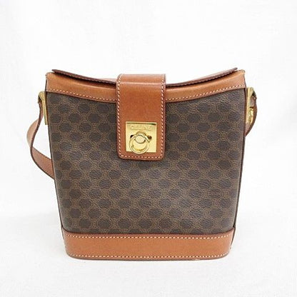 Celine Shoulder Bag Macadam Pattern Brown
