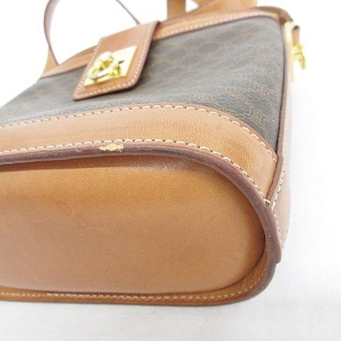 Celine Shoulder Bag Macadam Pattern Brown — view 8