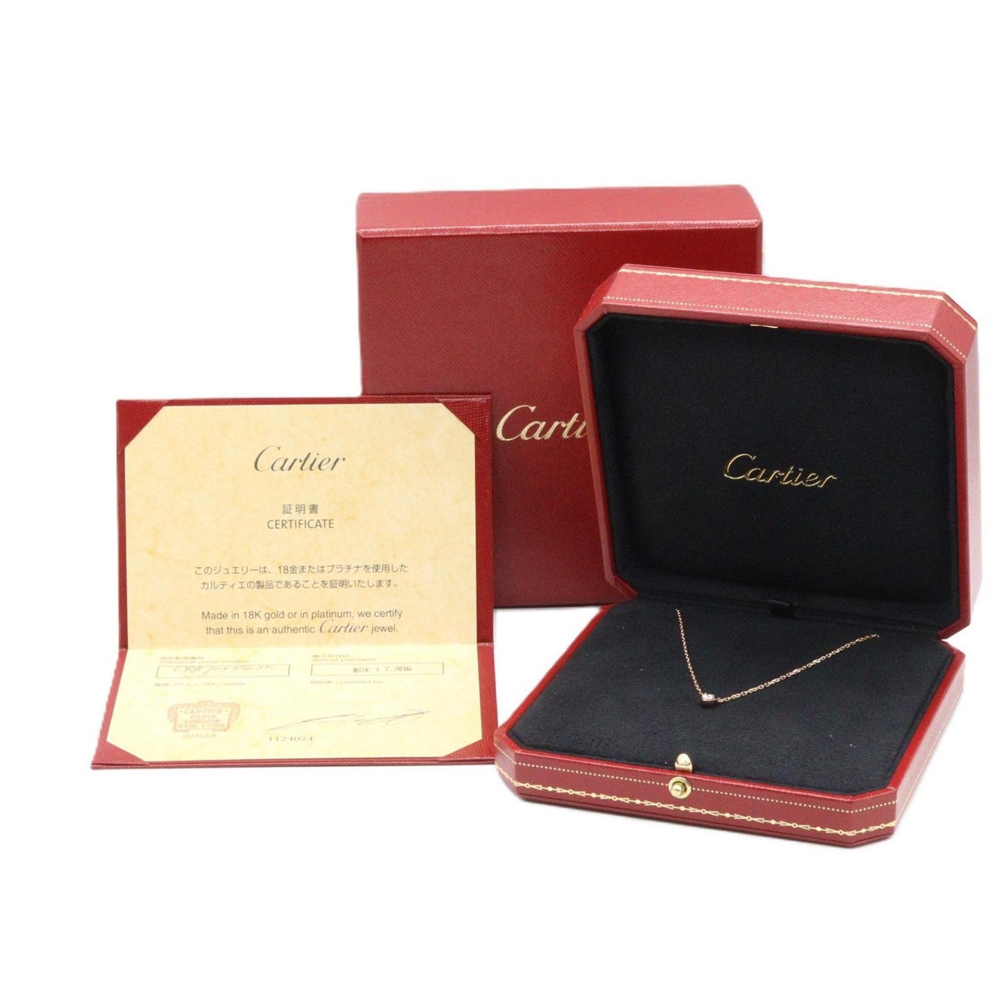 Cartier Necklace Damier Heart Diamond 38 41 cm 18k Pink Gold — view 5