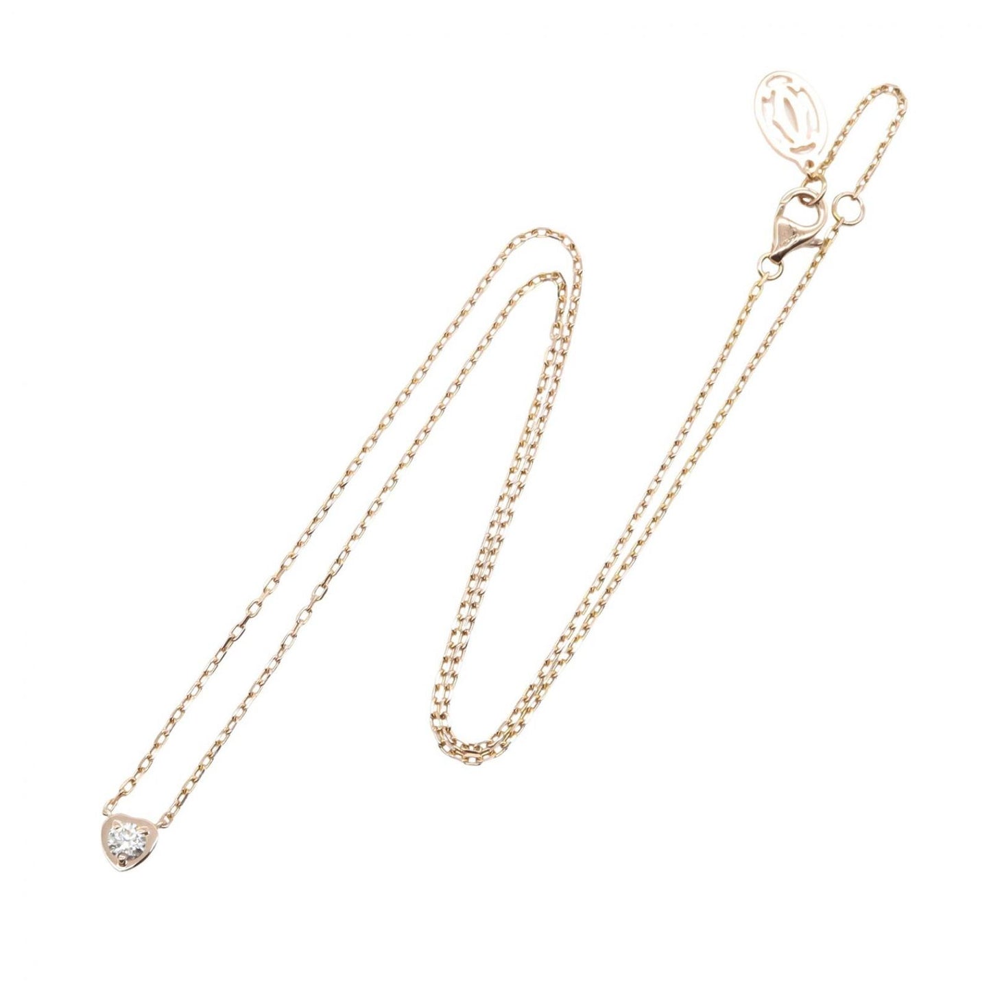 Cartier Necklace Damier Heart Diamond 38 41 cm 18k Pink Gold — view 2