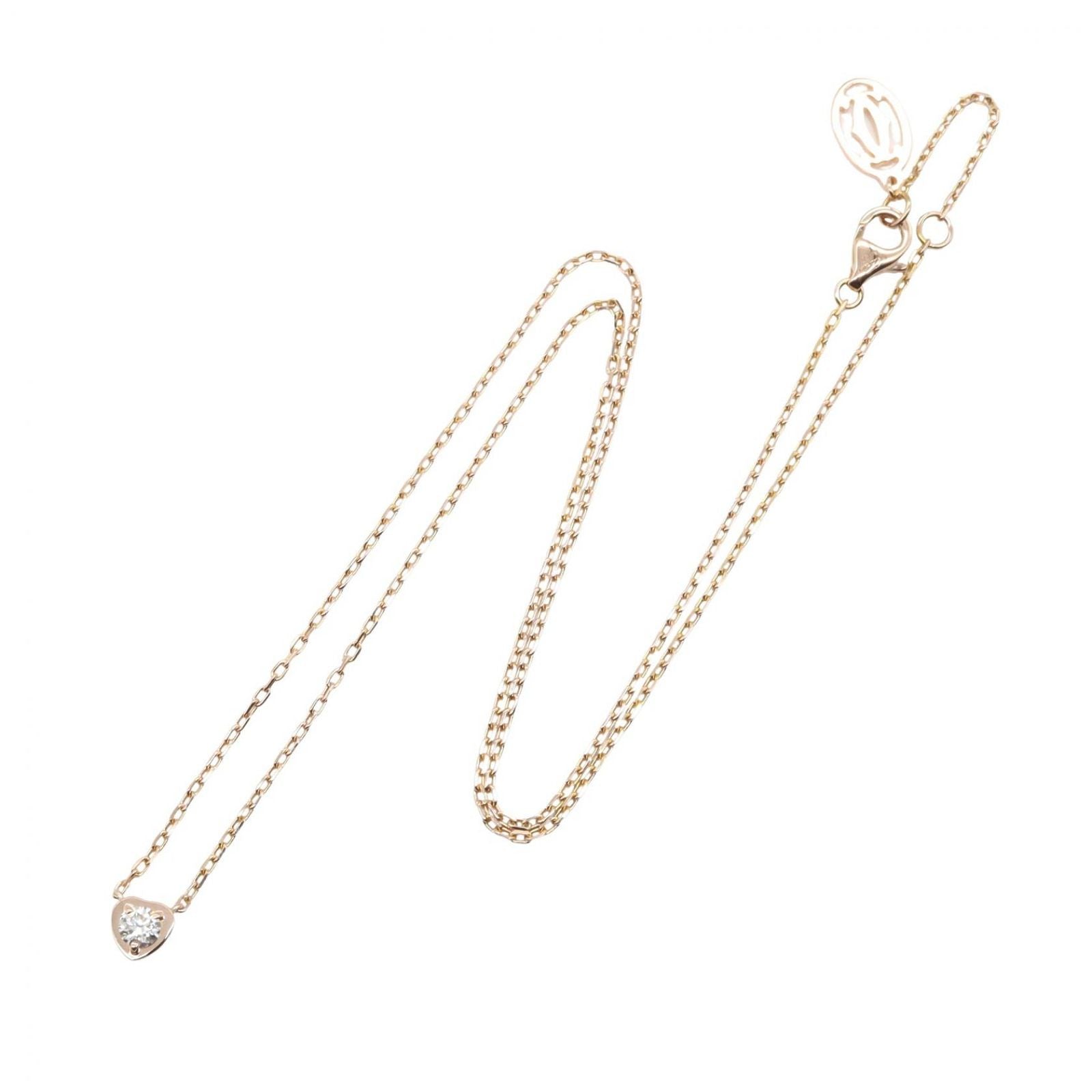 Cartier Necklace Damier Heart Diamond 38 41 cm 18k Pink Gold — view 2