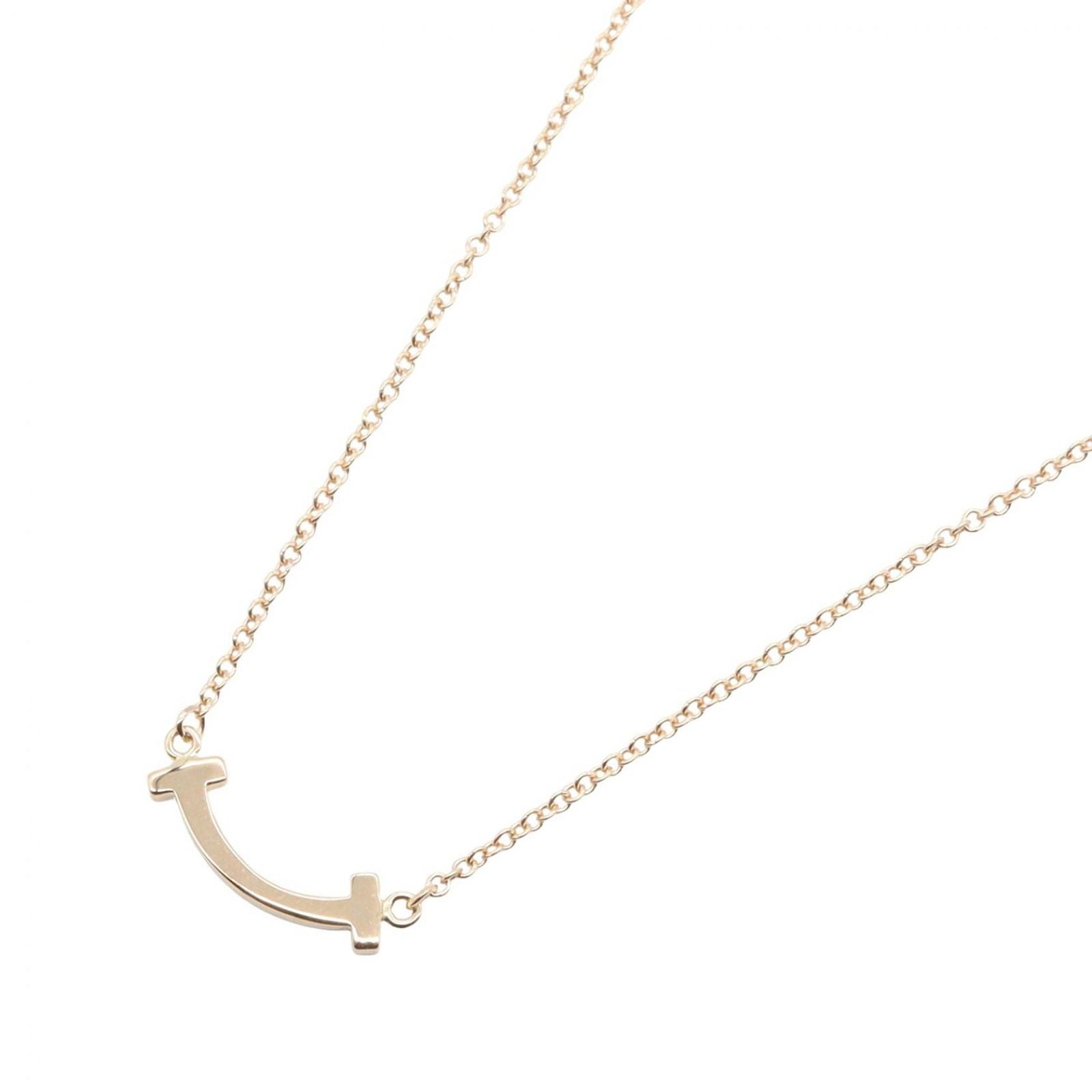 Tiffany & Co Necklace T Smile Mini 40.5 45.5 cm 18k Pink Gold