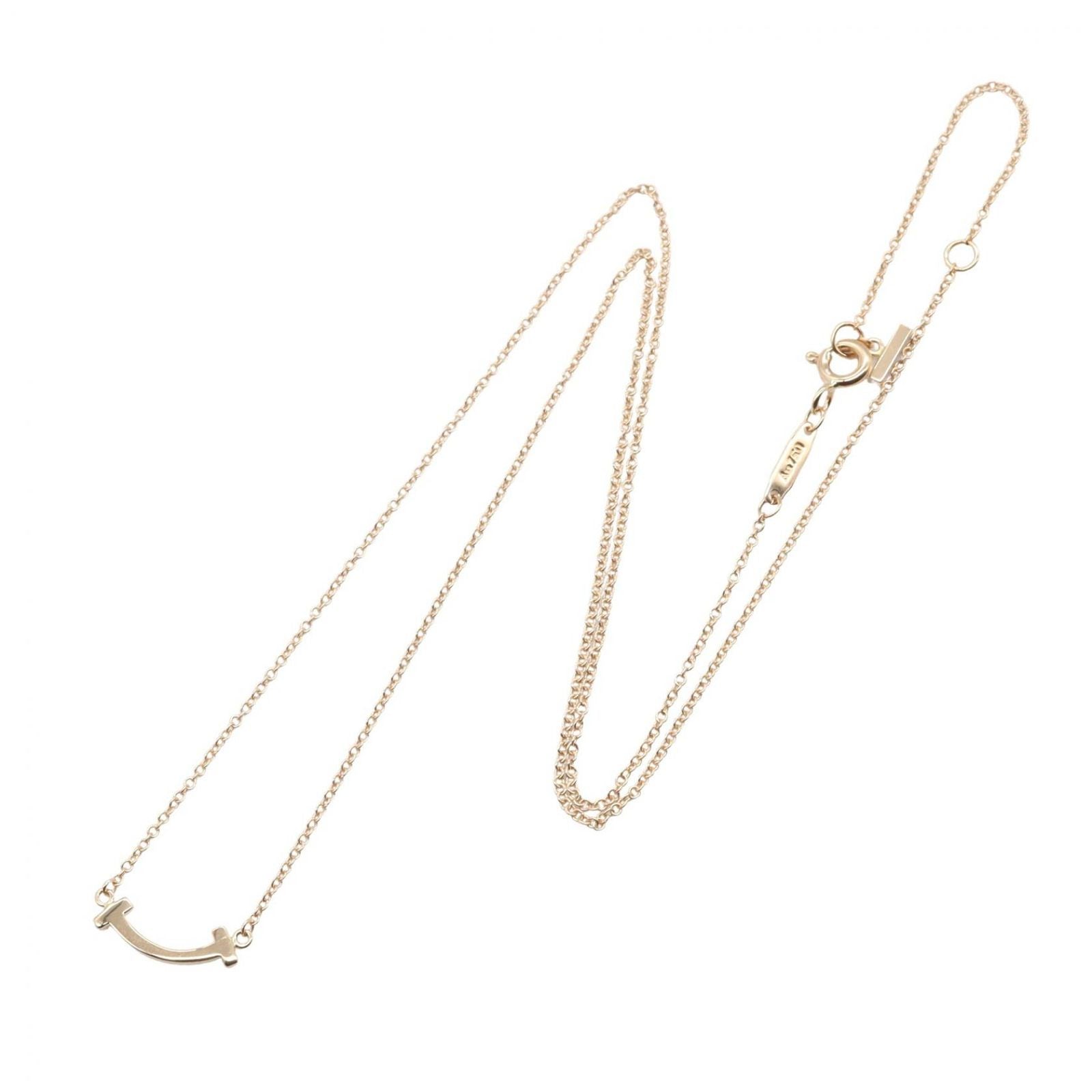 Tiffany & Co Necklace T Smile Mini 40.5 45.5 cm 18k Pink Gold — view 2