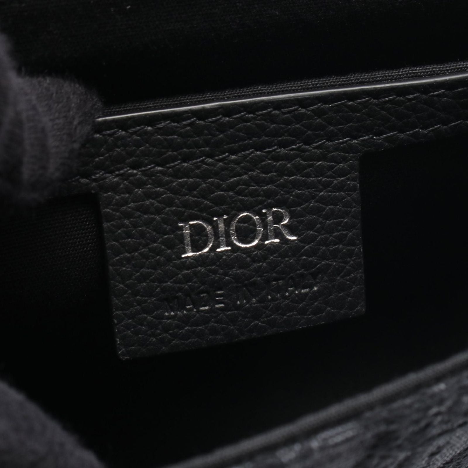 Dior Shoulder Bag Saddle Small Black Canvas Leather with Flap — view 4