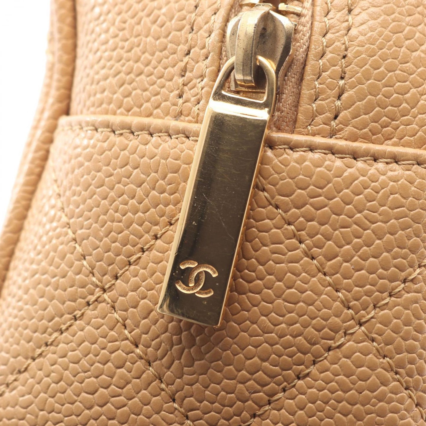 Chanel Handbag Quilted Beige Calf CC Logo Mini — view 7