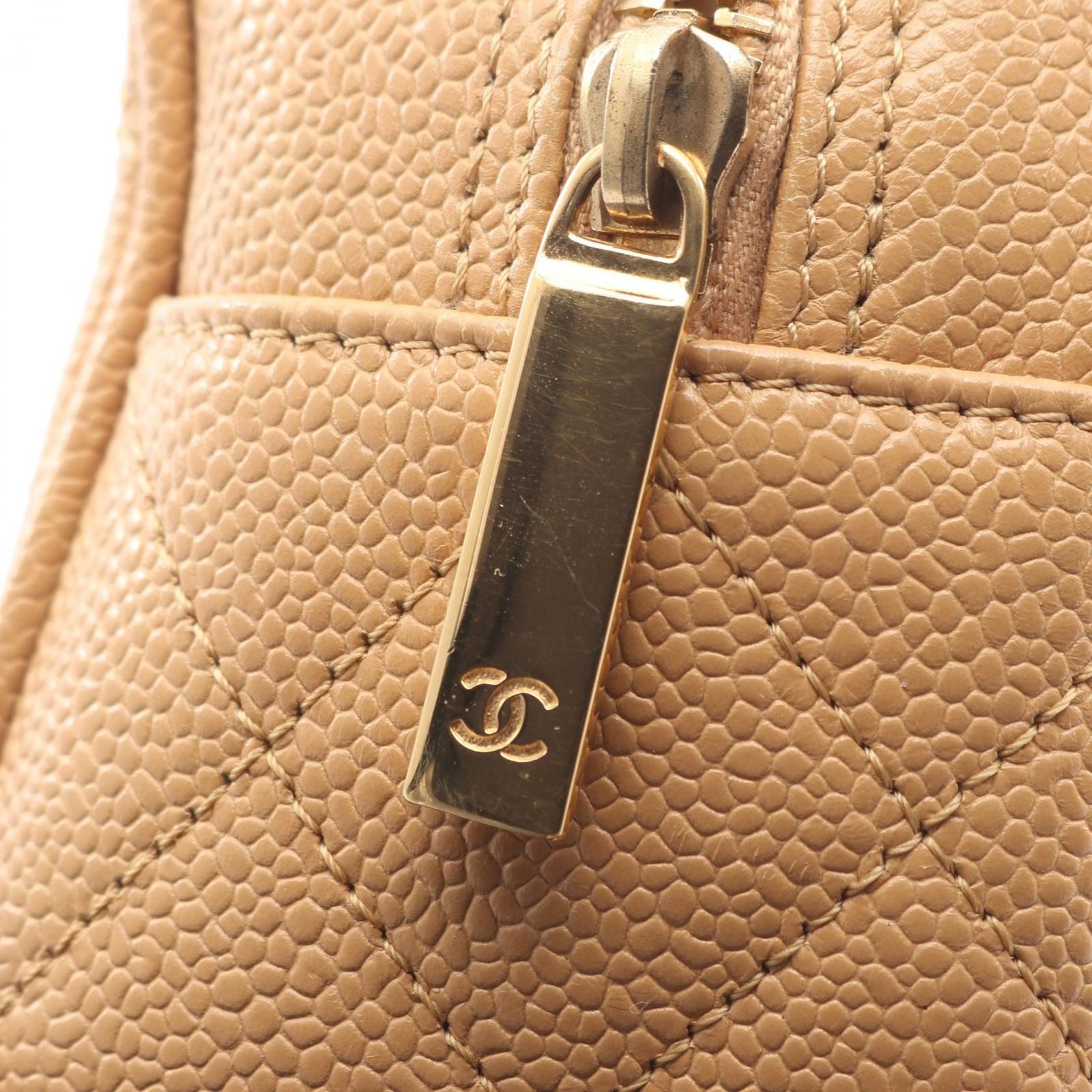Chanel Handbag Quilted Beige Calf CC Logo Mini — view 7