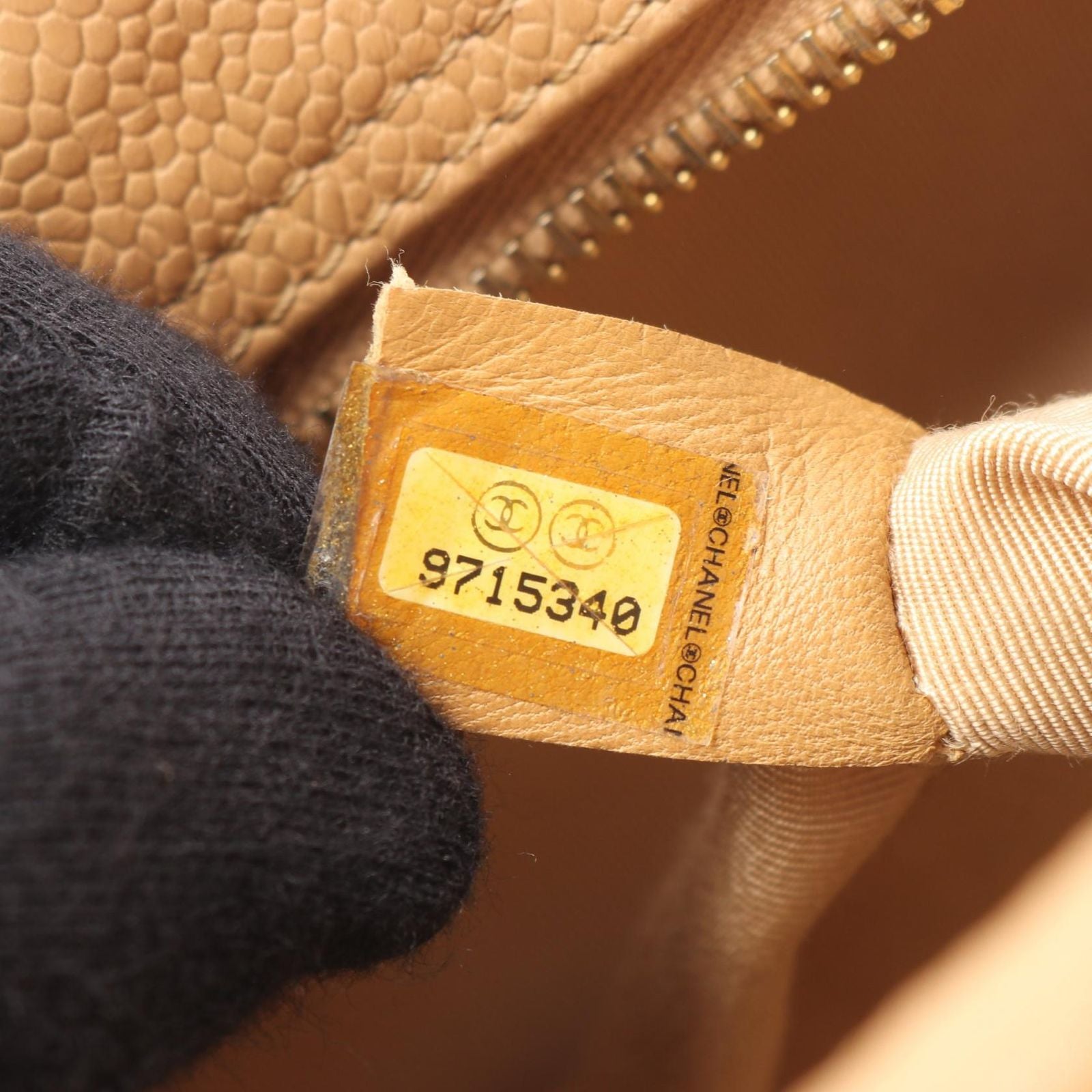 Chanel Handbag Quilted Beige Calf CC Logo Mini — view 5