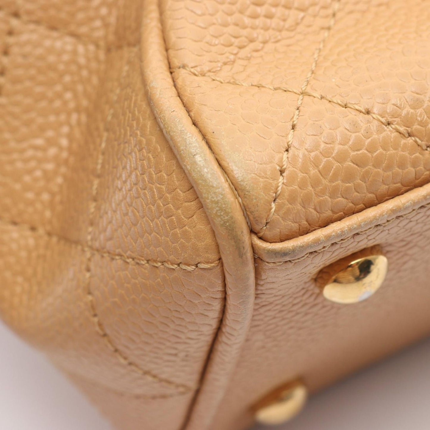 Chanel Handbag Quilted Beige Calf CC Logo Mini — view 8