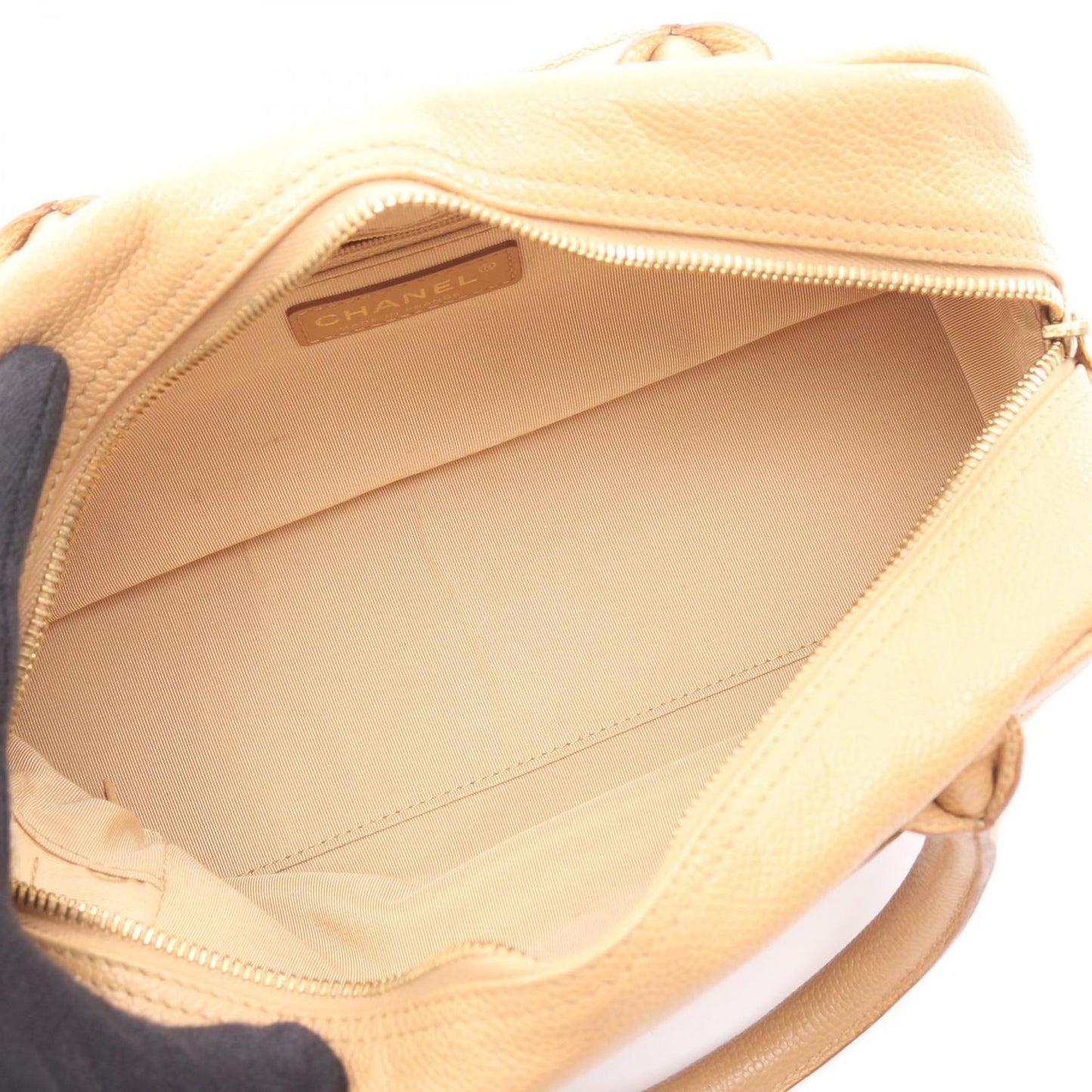 Chanel Handbag Quilted Beige Calf CC Logo Mini — view 3