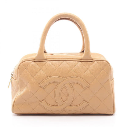 Chanel Handbag Quilted Beige Calf CC Logo Mini