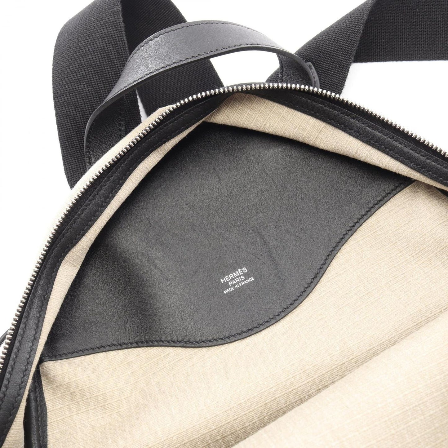 Hermes Backpack All Fishel Black Canvas Leather — view 7