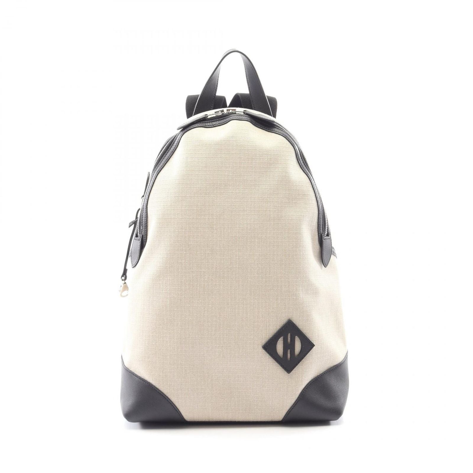 Hermes Backpack All Fishel Black Canvas Leather
