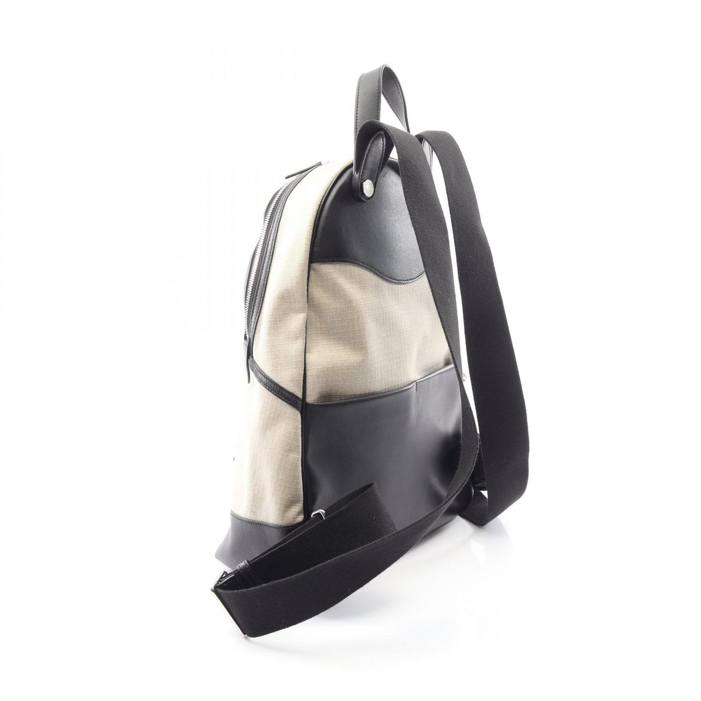 Hermes Backpack All Fishel Black Canvas Leather — view 2