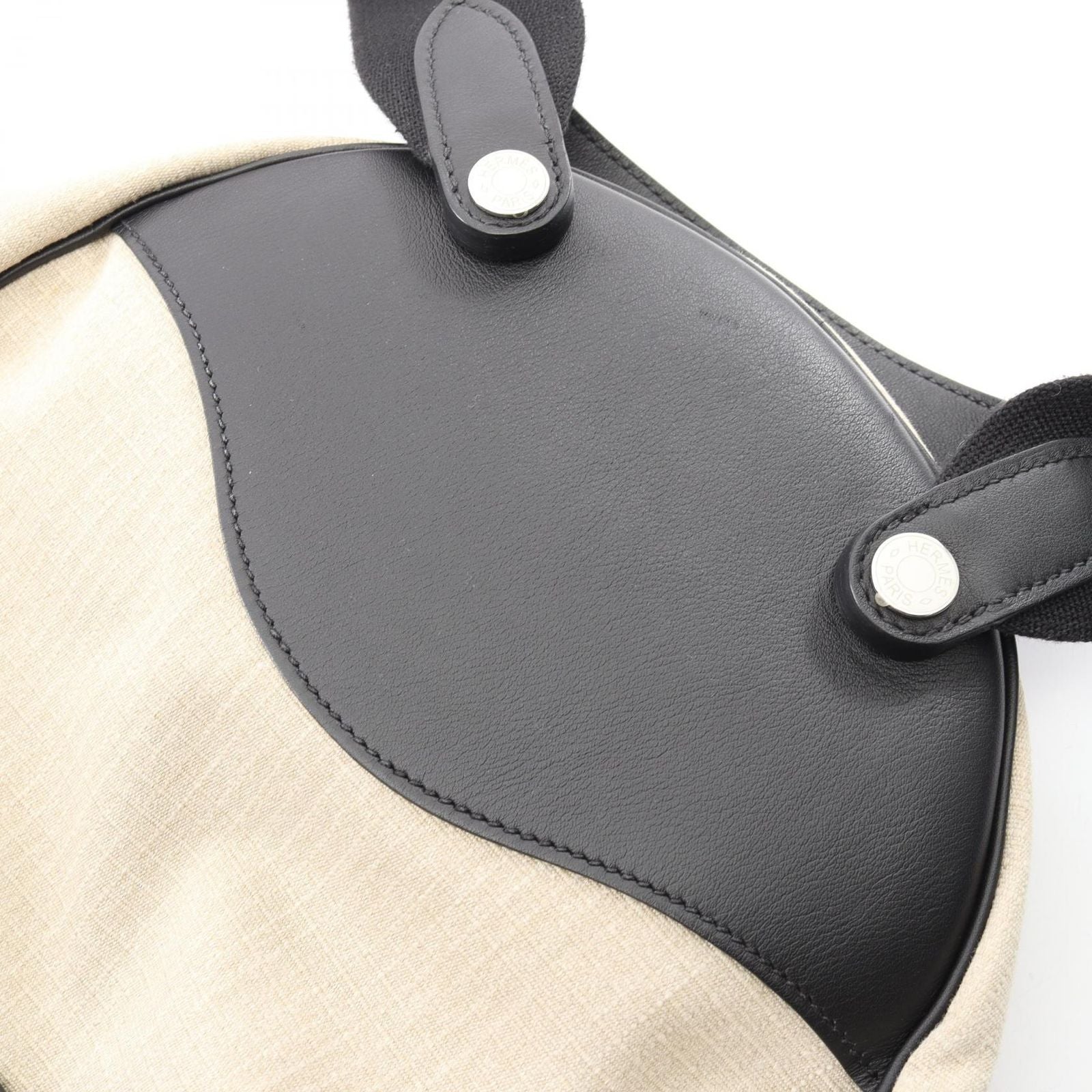 Hermes Backpack All Fishel Black Canvas Leather — view 9