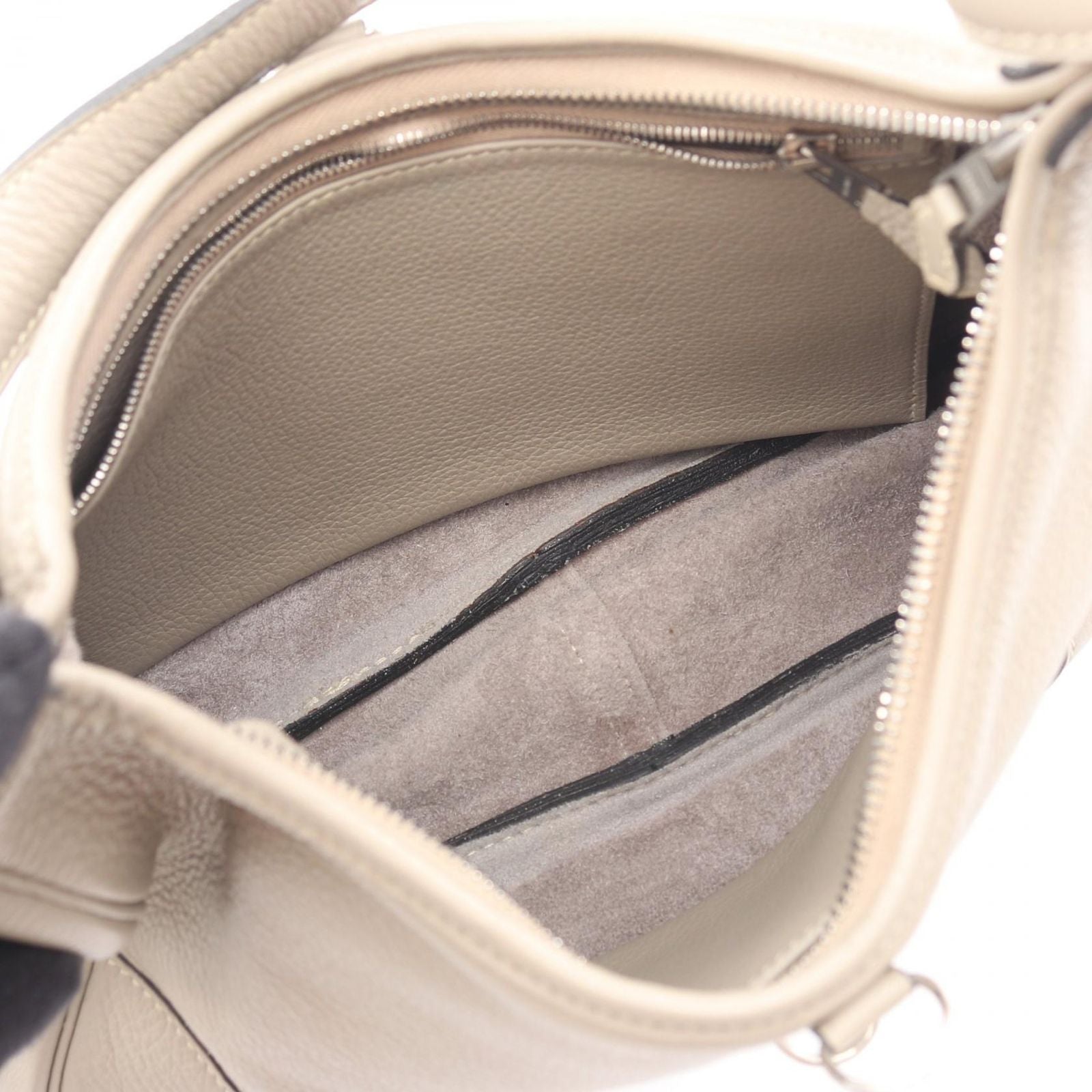 Hermes Shoulder Bag Trim 31 Gray Beige Leather — view 3