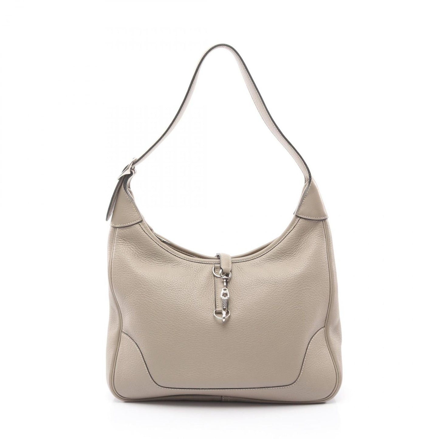 Hermes Shoulder Bag Trim 31 Gray Beige Leather