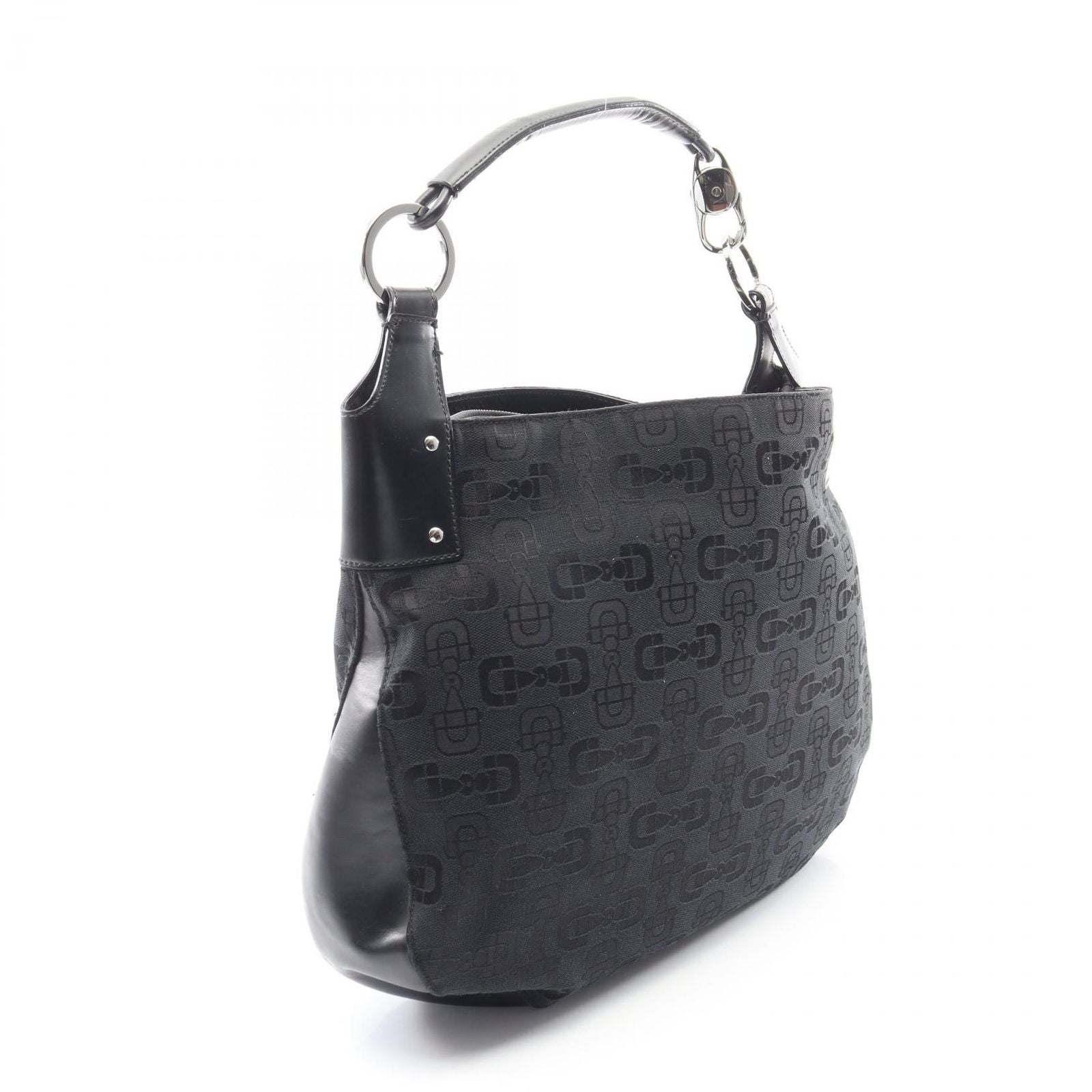 Gucci Shoulder Bag GG Pattern Black Canvas Leather — view 2