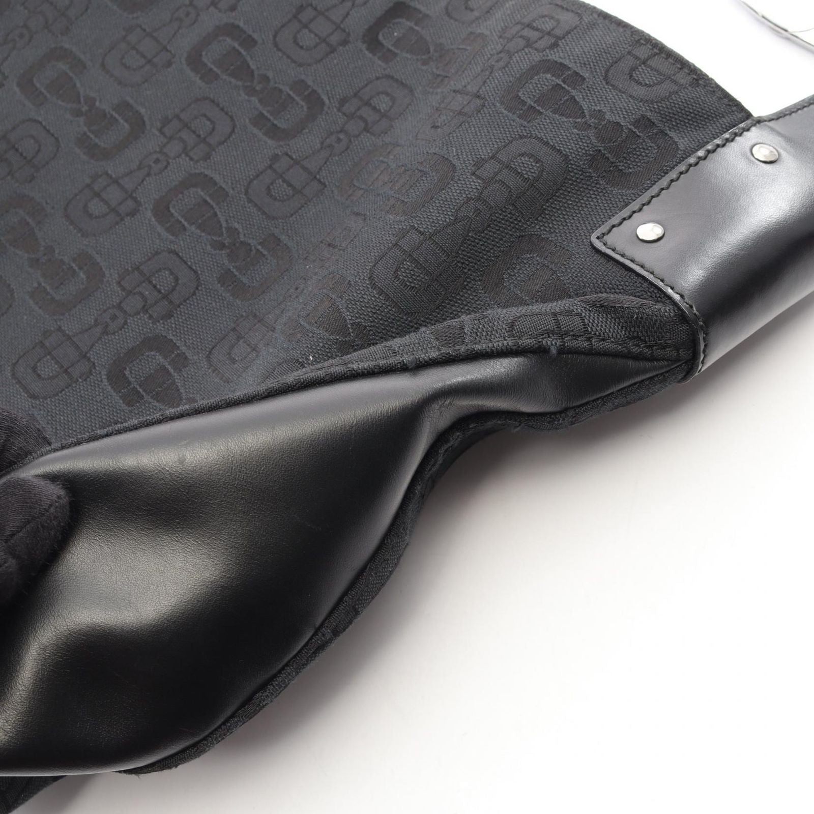 Gucci Shoulder Bag GG Pattern Black Canvas Leather — view 7